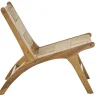 Fauteuil lounge en bois teck massif et corde tressée YARI