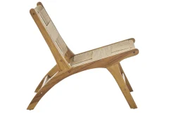 Fauteuil lounge en bois teck massif et corde tressée YARI