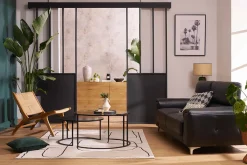 Fauteuil lounge en bois teck massif et corde tressée YARI