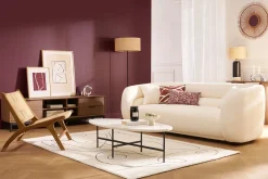 Fauteuil lounge en bois teck massif et corde tressée YARI