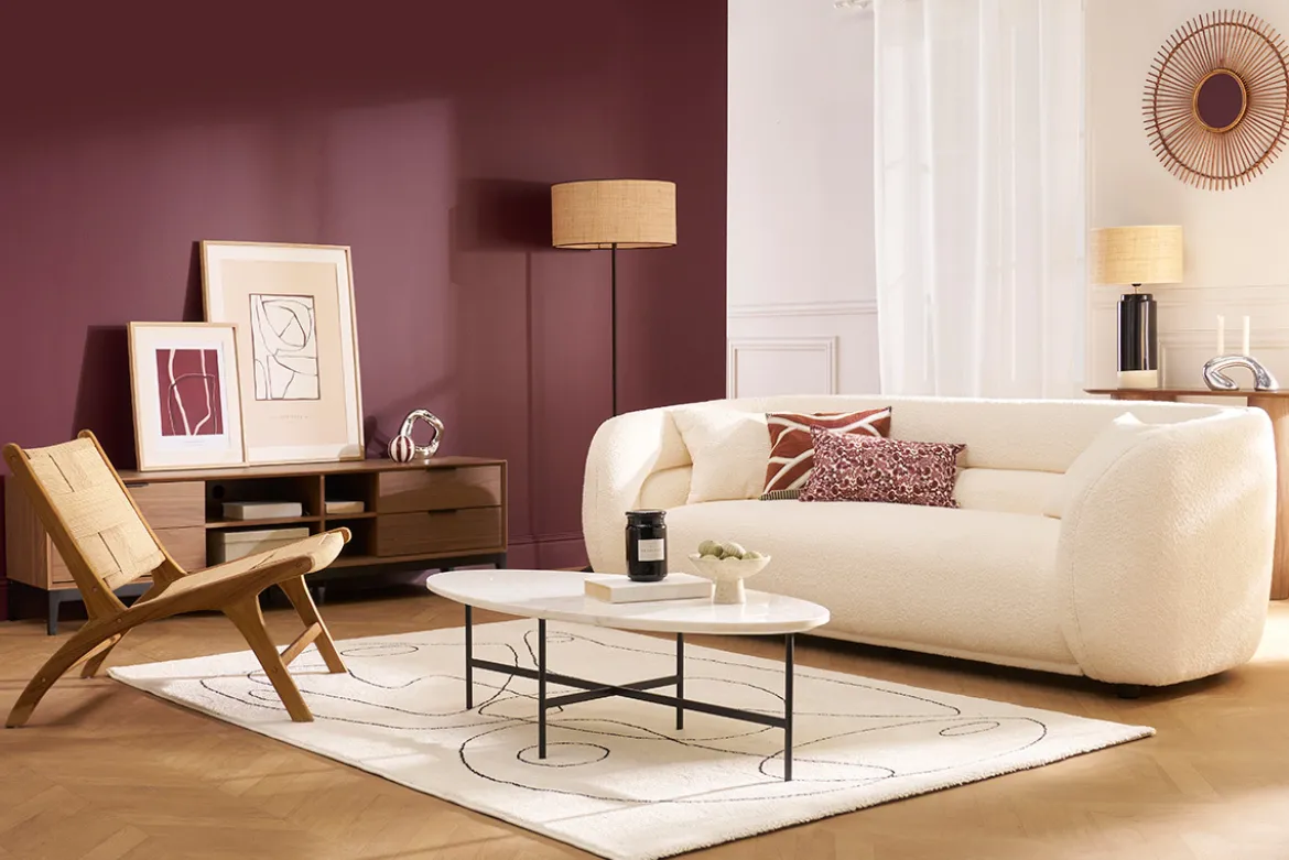 Fauteuil lounge en bois teck massif et corde tressée YARI
