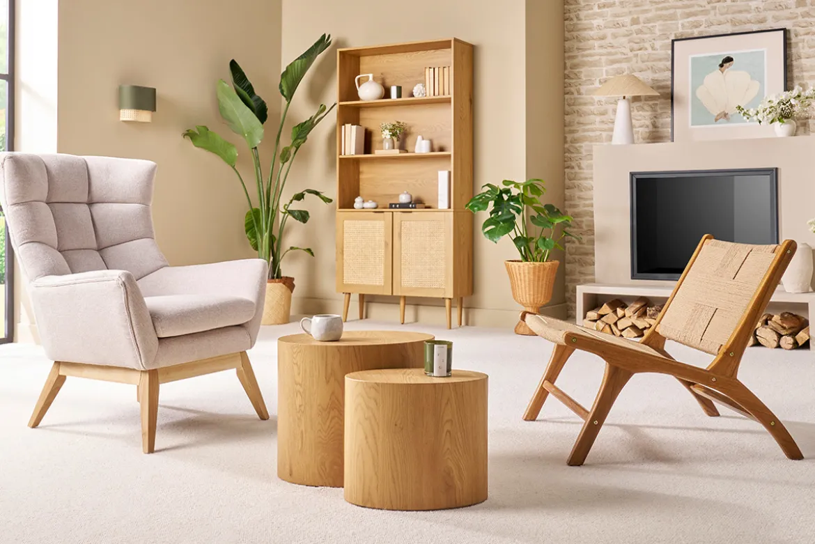Fauteuil lounge en bois teck massif et corde tressée YARI