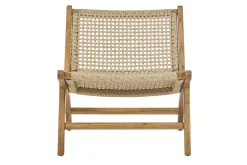 Fauteuil lounge en bois teck massif et corde tressée SUMBA