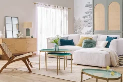 Fauteuil lounge en bois teck massif et corde tressée SUMBA