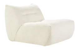 Fauteuil lounge en tissu bouclette blanc cassé BUMPY