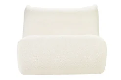 Fauteuil lounge en tissu bouclette blanc cassé BUMPY