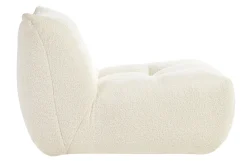 Fauteuil lounge en tissu bouclette blanc cassé BUMPY