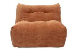 Fauteuil lounge en tissu effet velours texturé terre brûlée BUMPY