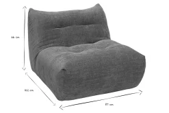 Fauteuil lounge en tissu effet velours texturé terre brûlée BUMPY