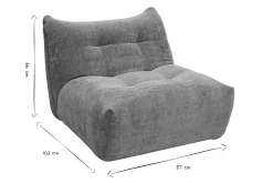 Fauteuil lounge en tissu effet velours texturé bronze BUMPY