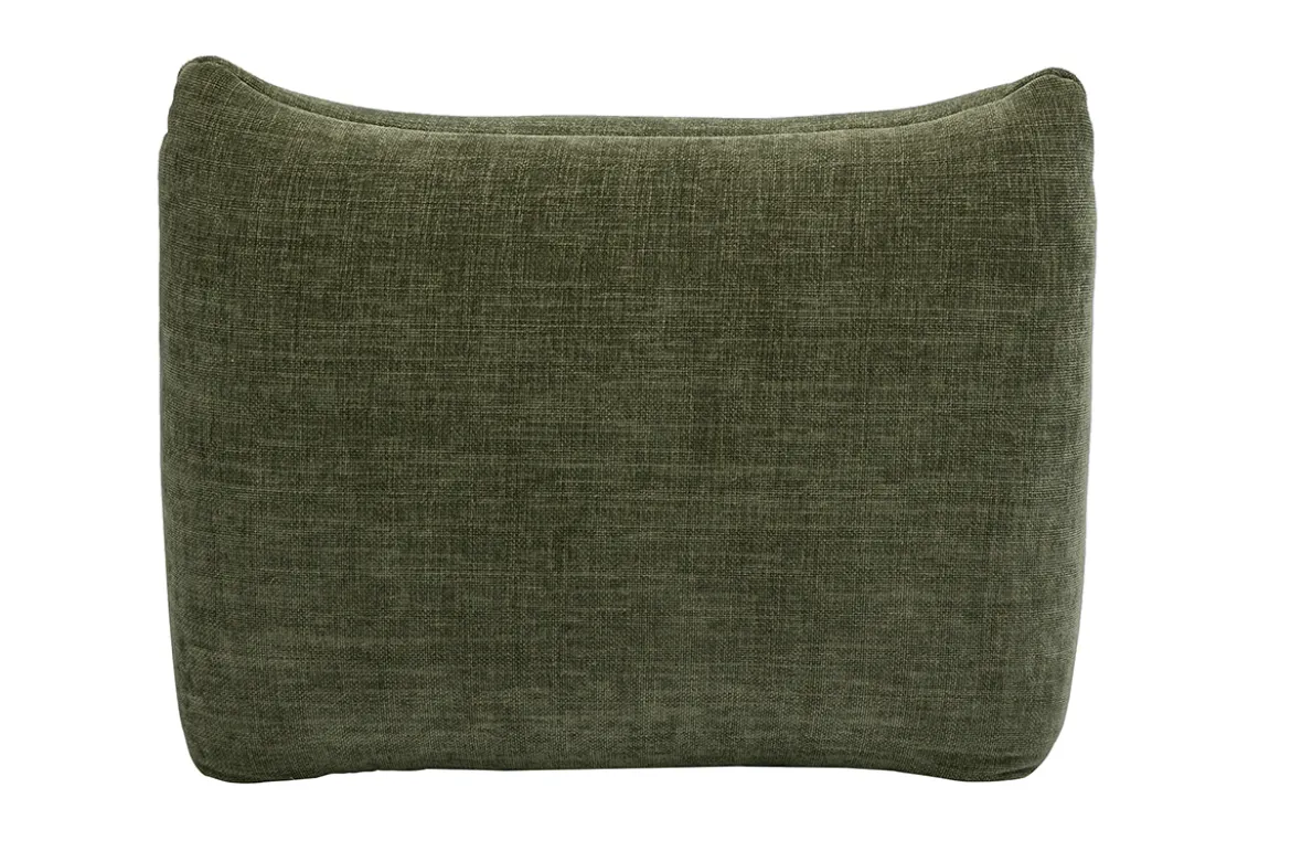 Fauteuil lounge en tissu effet velours texturé vert kaki BUMPY