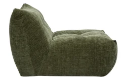 Fauteuil lounge en tissu effet velours texturé vert kaki BUMPY