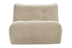 Fauteuil lounge en tissu effet velours texturé taupe BUMPY
