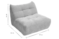 Fauteuil lounge en tissu effet velours texturé taupe BUMPY