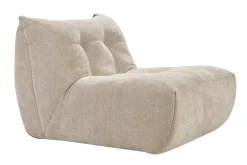 Fauteuil lounge en tissu effet velours texturé taupe BUMPY
