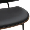 Fauteuil noir, bois foncé et métal noir FABULO