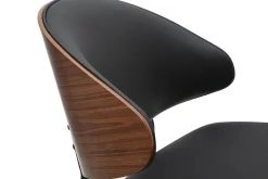 Fauteuil noir, bois foncé et métal noir FABULO