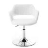 Fauteuil pivotant design blanc et acier chromé JESSY