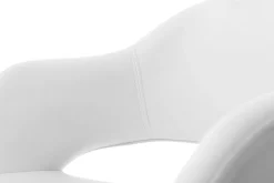 Fauteuil pivotant design blanc et acier chromé JESSY