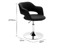 Fauteuil pivotant design blanc et acier chromé JESSY