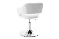 Fauteuil pivotant design blanc et acier chromé JESSY