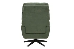 Fauteuil pivotant en tissu chenille vert kaki et métal noir JONAH