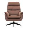 Fauteuil pivotant en tissu chenille terre brûlée et métal noir JONAH