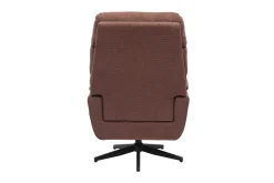 Fauteuil pivotant en tissu chenille terre brûlée et métal noir JONAH