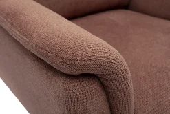 Fauteuil pivotant en tissu chenille terre brûlée et métal noir JONAH