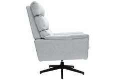 Fauteuil pivotant en tissu chenille gris et métal noir JONAH