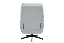 Fauteuil pivotant en tissu chenille gris et métal noir JONAH