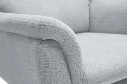 Fauteuil pivotant en tissu chenille gris et métal noir JONAH