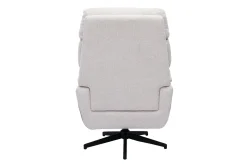 Fauteuil pivotant en tissu chenille beige et métal noir JONAH