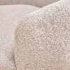 Fauteuil pivotant en tissu effet bouclette beige et métal noir BOWIE