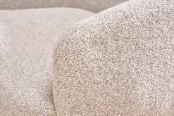 Fauteuil pivotant en tissu effet bouclette beige et métal noir BOWIE