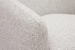 Fauteuil pivotant en tissu effet bouclette beige et métal noir BOWIE