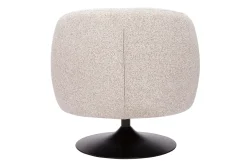 Fauteuil pivotant en tissu effet bouclette beige et métal noir BOWIE