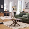 Fauteuil pivotant en tissu velours côtelé écru et métal noir KLEM