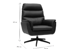 Fauteuil pivotant noir JONAH