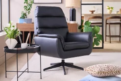 Fauteuil pivotant noir JONAH