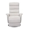Fauteuil pivotant relax manuel en tissu chenille beige NELSON