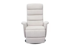 Fauteuil pivotant relax manuel en tissu chenille beige NELSON