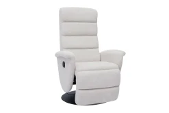 Fauteuil pivotant relax manuel en tissu chenille beige NELSON