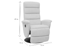 Fauteuil pivotant relax manuel en tissu chenille beige NELSON
