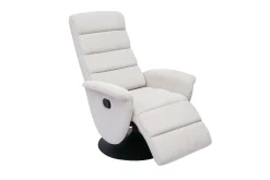 Fauteuil pivotant relax manuel en tissu chenille beige NELSON