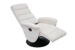 Fauteuil pivotant relax manuel en tissu chenille beige NELSON