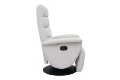 Fauteuil pivotant relax manuel en tissu chenille beige NELSON
