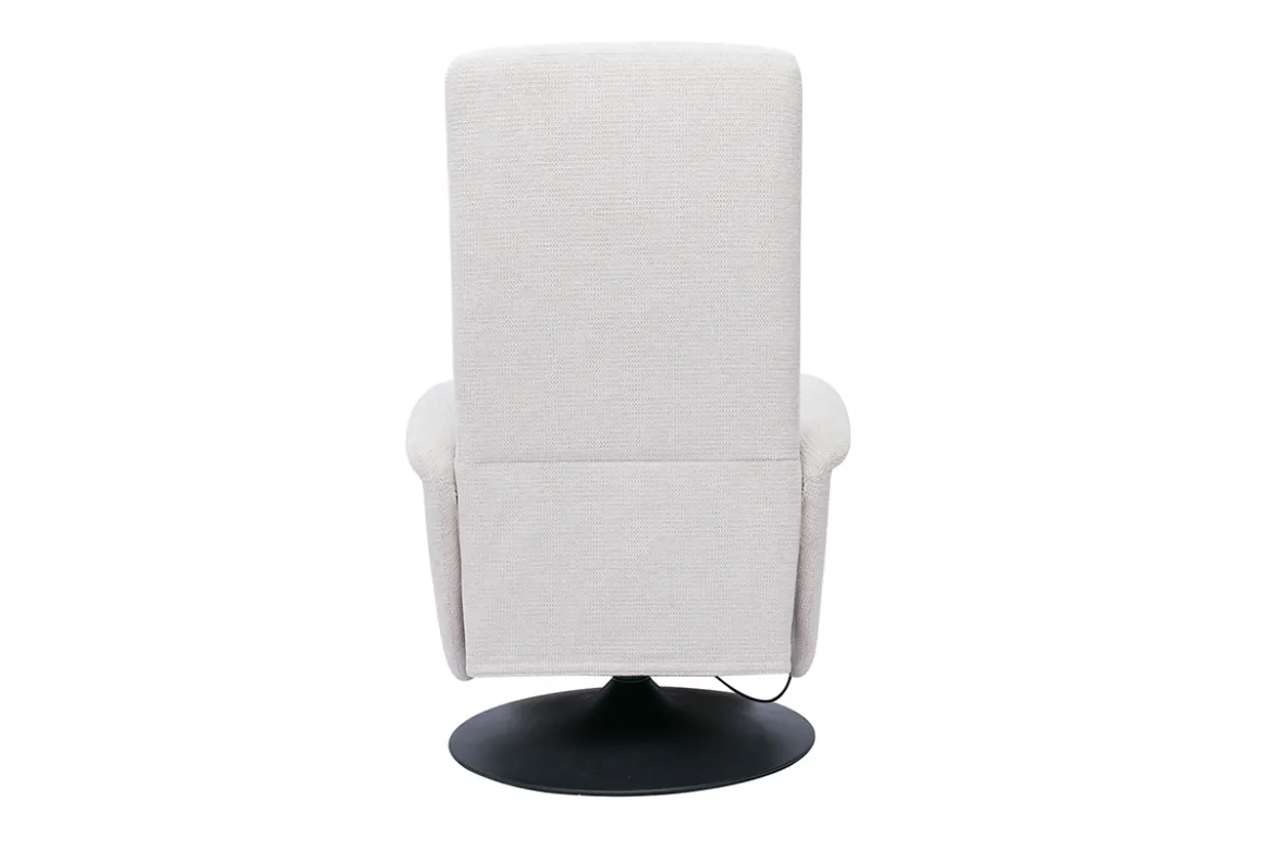 Fauteuil pivotant relax manuel en tissu chenille beige NELSON