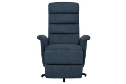 Fauteuil pivotant relax manuel en tissu chenille bleu foncé NELSON