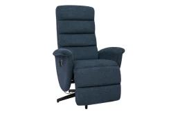 Fauteuil pivotant relax manuel en tissu chenille bleu foncé NELSON
